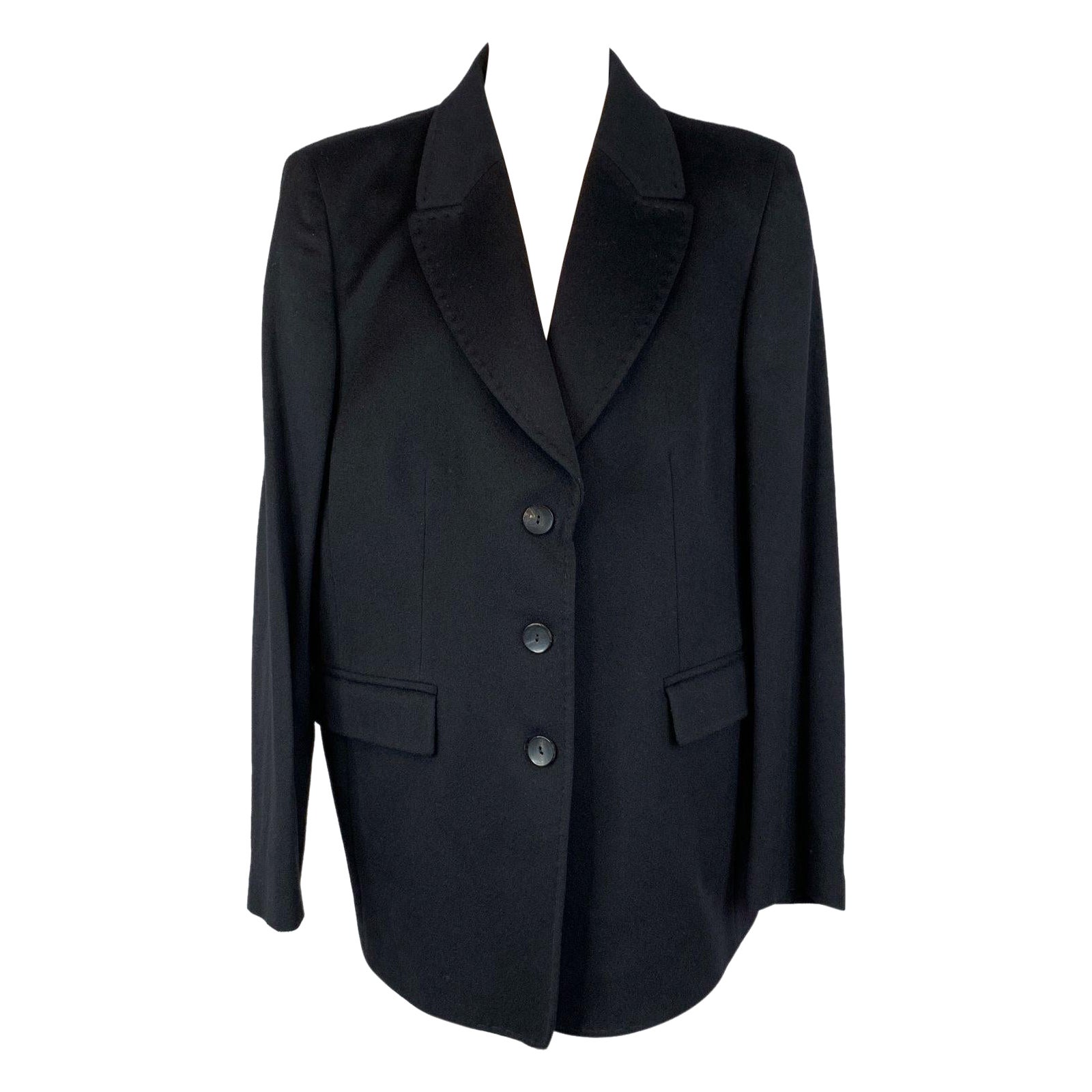 Loredana Del Monte blazer croisé vintage en laine noire 52 IT