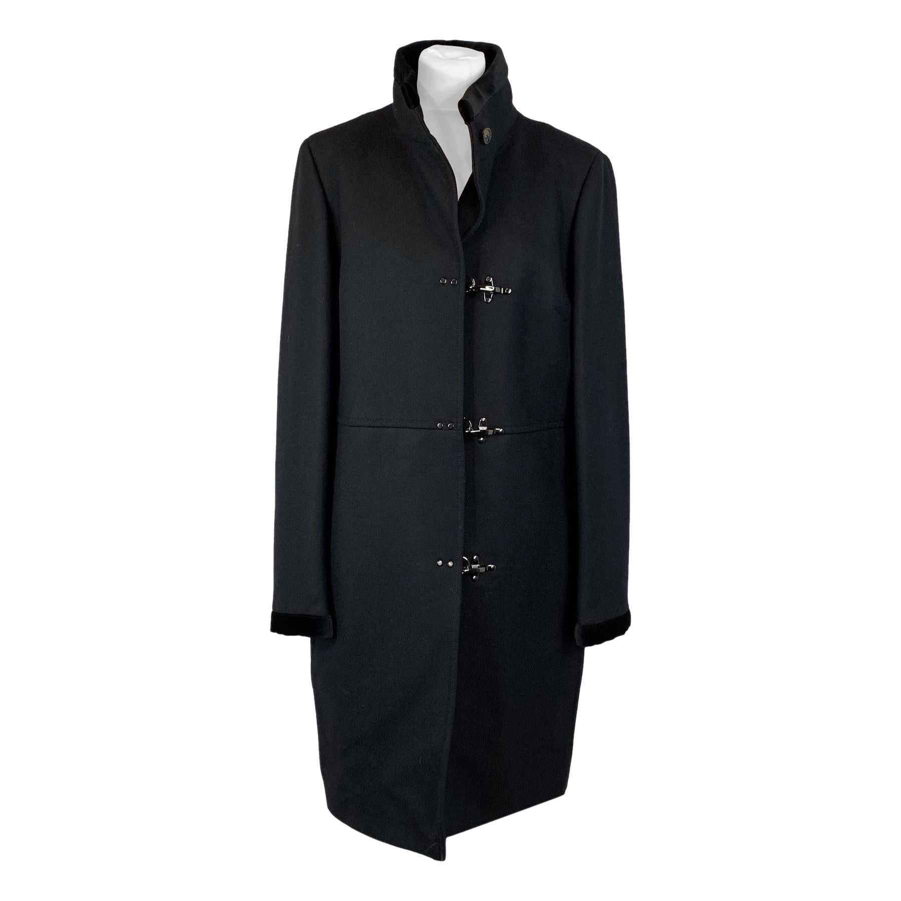 Fay Black Pure Virgin Wool Virginia Coat Size XXXL