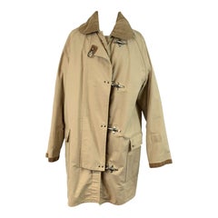 E.A. Fay Vintage Beige 4 Hook Firefighters Men Coat Size M