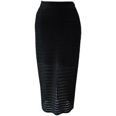 Rare Gianfranco Ferre Knitted Striped Pencil Skirt