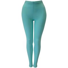 Vintage Gianni Versace Couture Turquoise Stretch Leggings