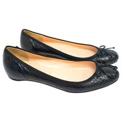 Christian Louboutin Black Python Flats 5