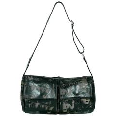Jean Paul Gaultier Vintage Retro Dietrich Print Leather Shoulder Bag 12