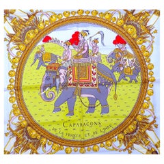Hermes Scarf w Box "Caparaçons de la France et de l'Inde" by Ledoux