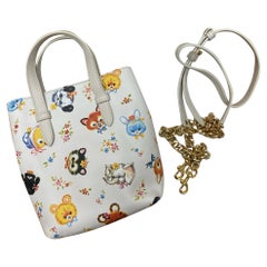 SS22 MOSCHINO Couture Jeremy Scott White Tall Shopper All Over Animals Bag