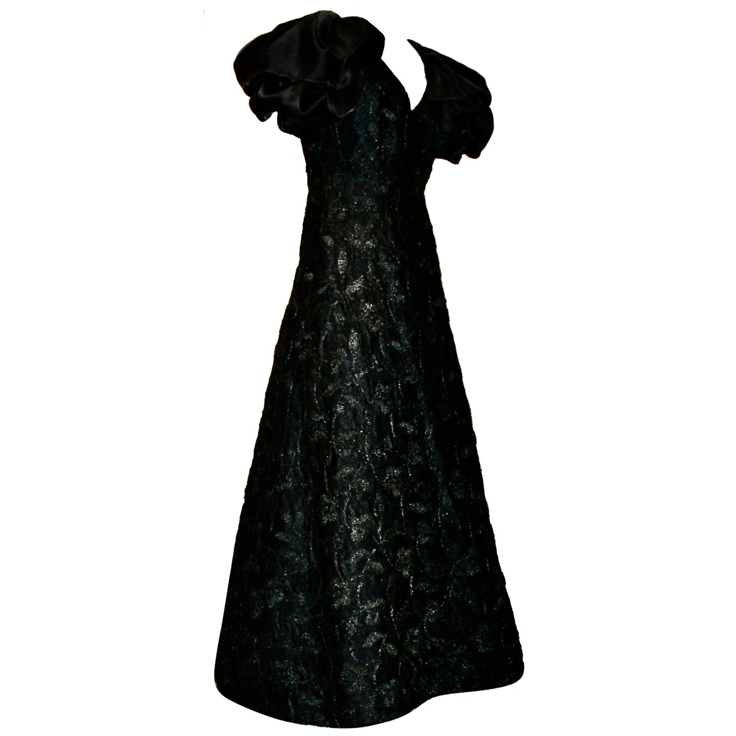 Arnold Scaasi Boutique Black 1980's Evening Gown en vente