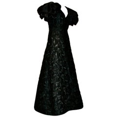 Arnold Scaasi Boutique Black 1980's Evening Gown