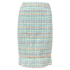 Chanel 5K$ Jupe en tweed à rubans pastel 36 FR