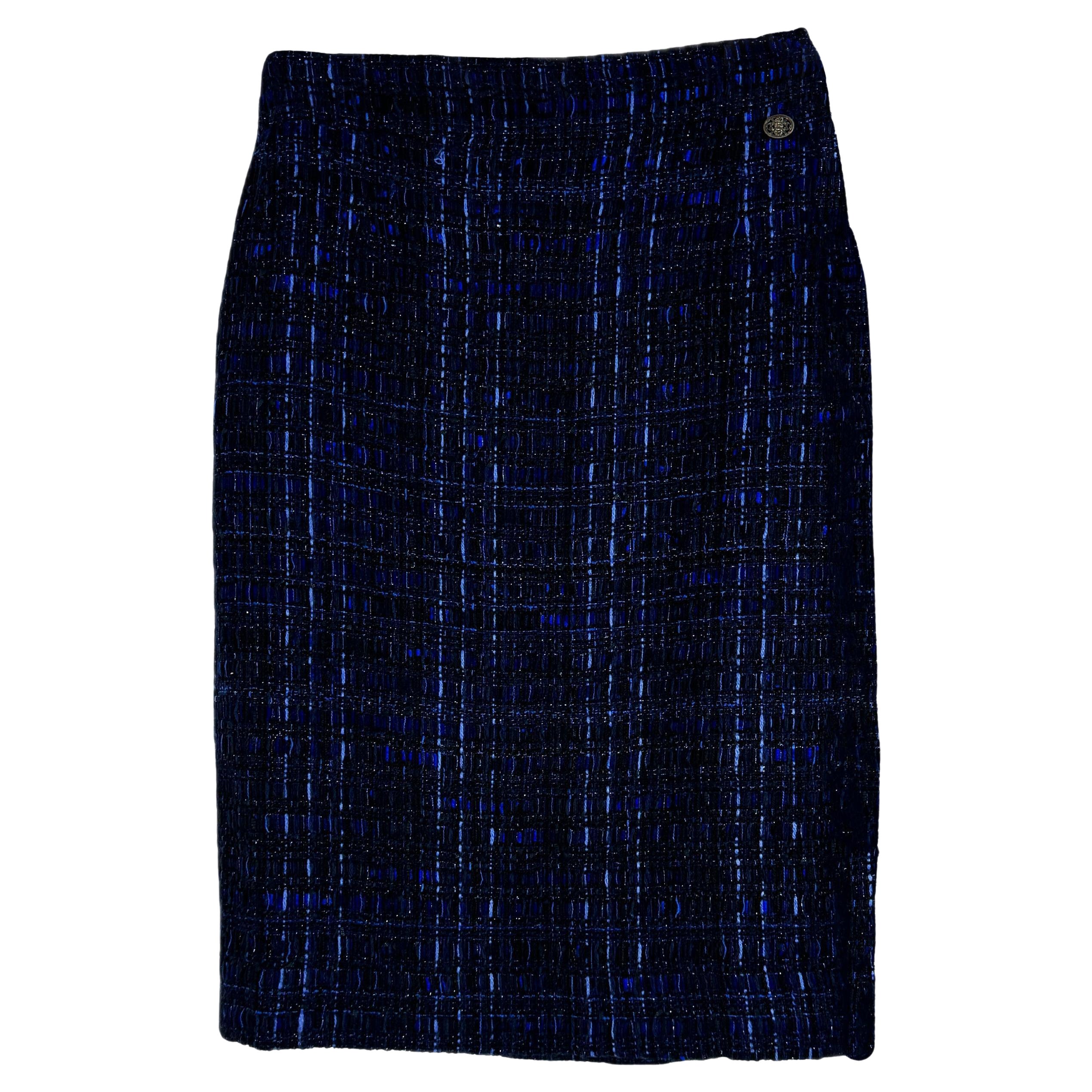 Chanel New Paris / Shanghai Lesage Tweed Skirt 46 FR For Sale