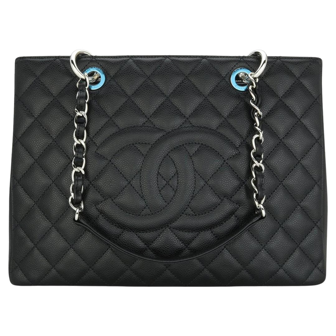 CHANEL Grand Shopping Tote (GST) Bag Black Caviar with Silver Hardware 2014