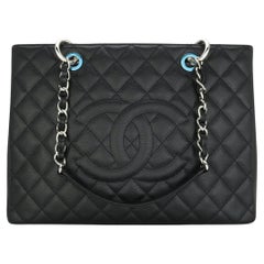 CHANEL Borsa Grand Shopping Tote (GST) Caviale nero con finiture in argento 2014