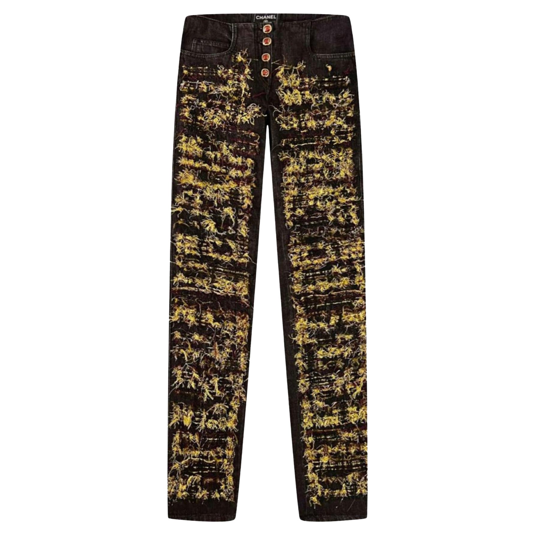 Chanel Paris / Byzance New Tweed Accent Jeans 40 FR in vendita