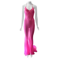 Abito rosa caldo trasparente DOLCE & GABBANA A/I 2000