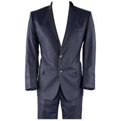 The Collective Versace Collection Taille 46 Costume à revers échancré en laine marine