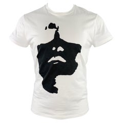 NEIL BARRETT Size M Siouxsie and the Banshees White Black Print Cotton Slim Fit Crew Neck T-shirt