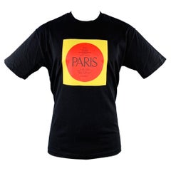 Kenzo Paris taglia M Maglietta girocollo in cotone con stampa multicolore nera.