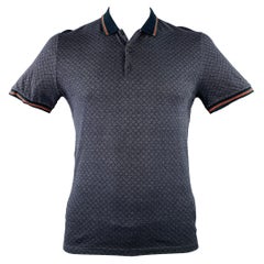 GUCCI Size XL Navy Red Diamond Cotton Contrast Trim Polo