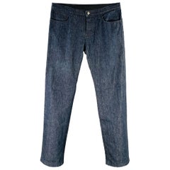 GUCCI Size 34 Indigo Cotton Straight Five Pockets Button Fly Jeans