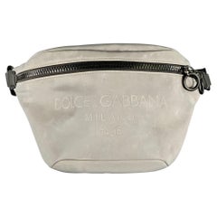 Riñonera DOLCE & GABBANA Lona metalizada gris reflectante con cremallera