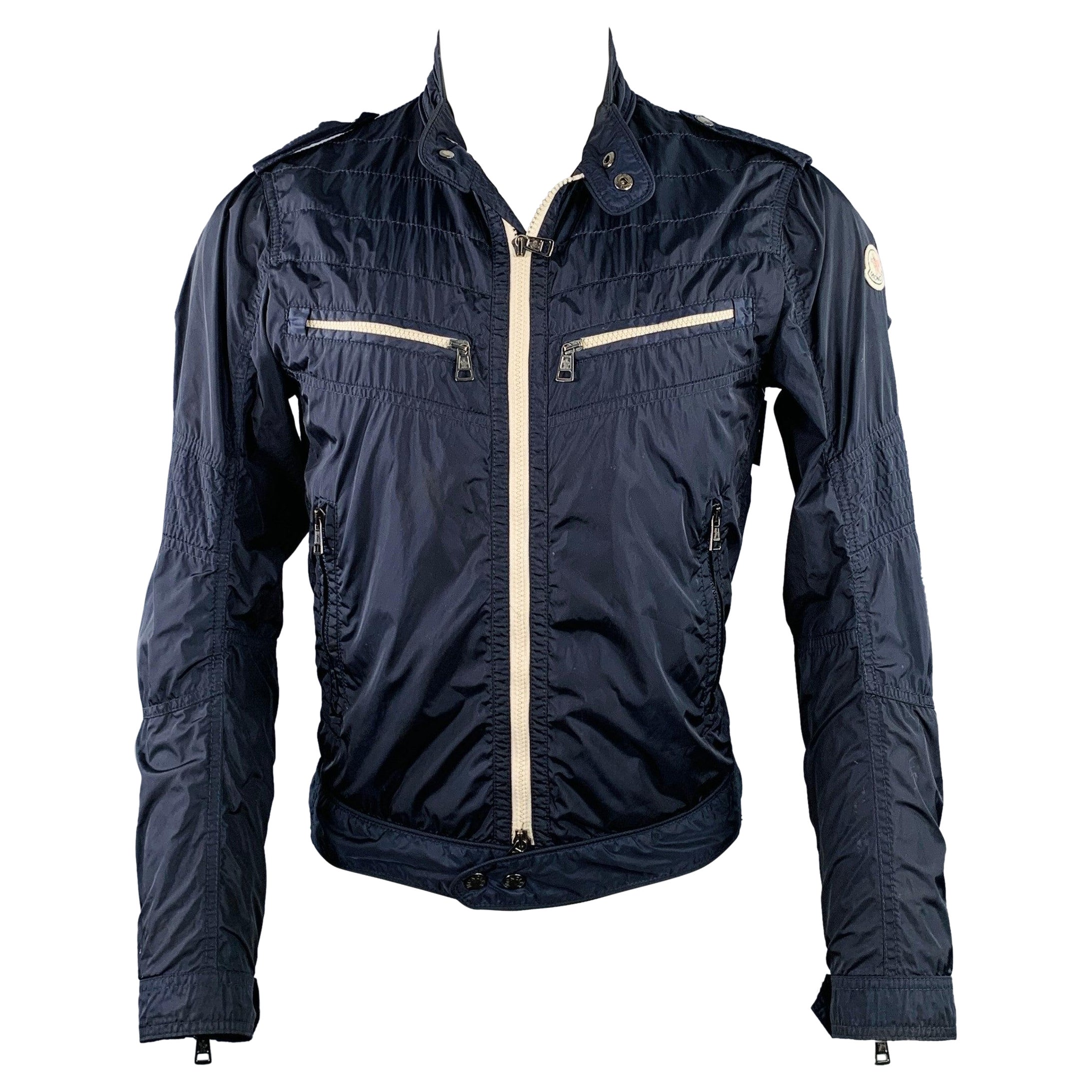 Moncler Taglia S Giacca con zip in misto poliammide color navy