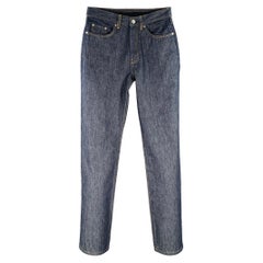 Helmut Lang Taille 27 Slim Indigo Contrast Stitch Coton Slim Straight Jeans