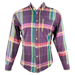 GITMAN BROS Size M Multi Color Madras Plaid Cotton One Pocket Long Sleeve Shirt