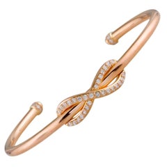 18 Karat Roségold Tiffany & Co. Manschettenarmband Unendlichkeits-Diamant "F / VVS2"
