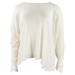 ESKANDAR - Pull oversize en lin et coton tricoté crème - Taille L