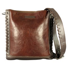 JOHN VARVATOS Bolso Messenger Crossbody de piel marrón