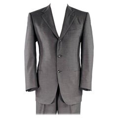 ERMENEGILDO ZEGNA Größe 44 Grauer Anzug aus Wolle mit Neckholder-Revers in Anthrazit