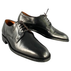 ALLEN EDMONDS Size 7 Sutter Black Leather Derby Lace-Up Shoes