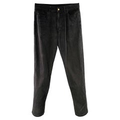 JEAN PAUL GAULTIER Size L Black Cotton Tapered Five Pockets Jeans