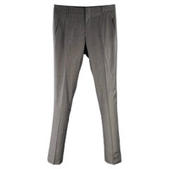 YVES SAINT LAURENT Taille 30 - Pantalon de robe conique gris anthracite