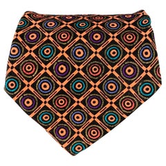 VERSACE Rosa Mehrfarbige Geometrische Seidenkrawatte