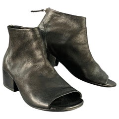 MARSELL Talla 7.5 Botines de piel negra con tacón alto y punta afilada