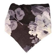 PAUL SMITH Grey Charcoal Floral Silk Tie