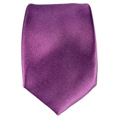 ERMENEGILDO ZEGNA Purple Silk Satin Tie
