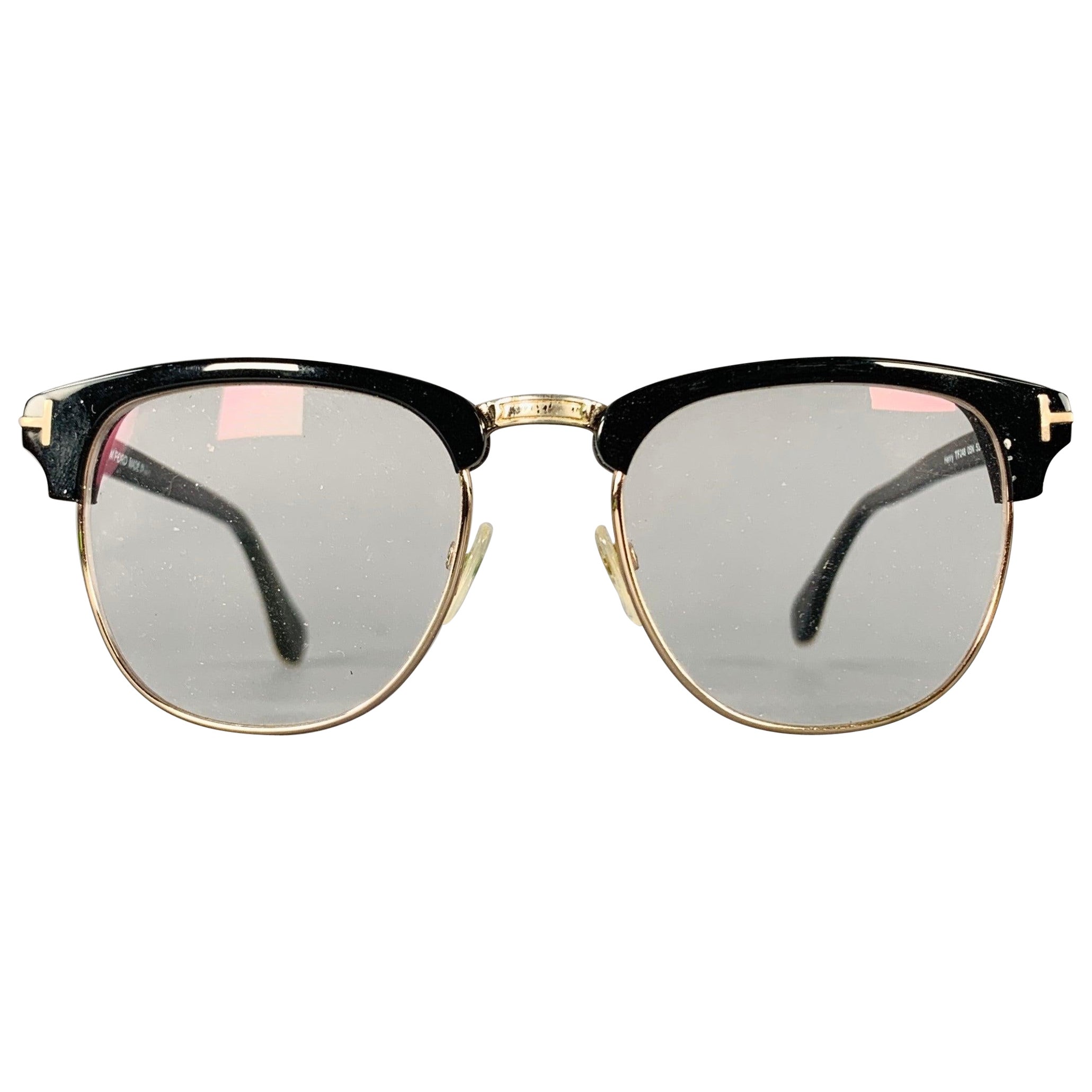 TOM FORD Henry Black Acetate Semi Rimless Frames For Sale