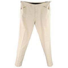 RALPH LAUREN Size 36 Beige Cotton Blend Side Tabs Tapered Casual Pants