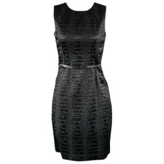 ELIE TAHARI Vestido midi sin mangas en mezcla de poliéster negro talla 2