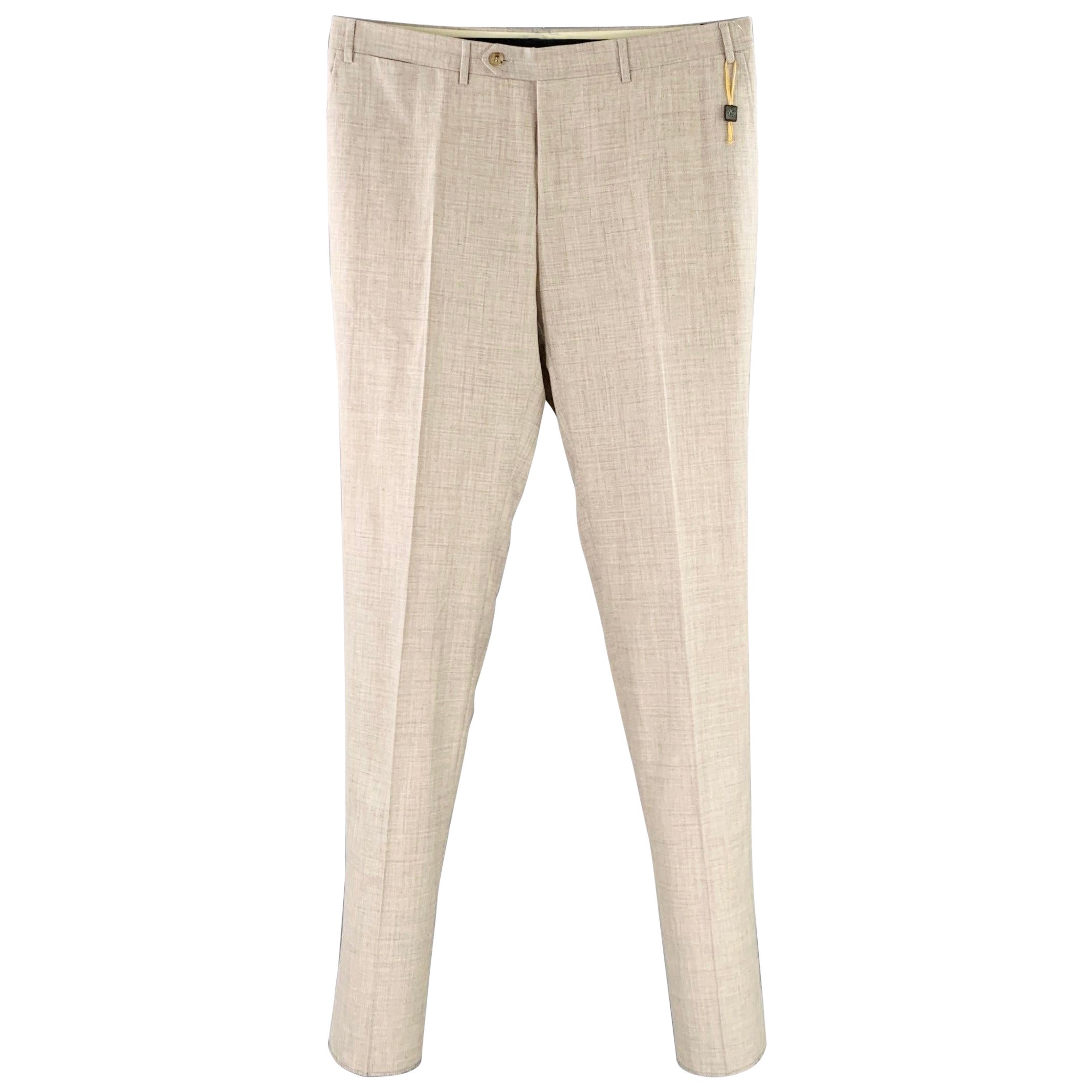 Canali taglia 37 Grigio Taupe in misto lana, pantaloni da sera con il davanti piatto in vendita