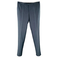 CANALI Größe 38 Grau Brown Wolle Flat Front Dress Hose