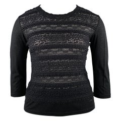 HAAT by ISSEY MIYAKE Size L Black Cotton 3/4 Sleeves Casual Top