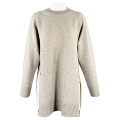 PROENZA SCHOULER Size XS Heather Grey Cashmere Blend Crew Neck Large Pockets Pullover