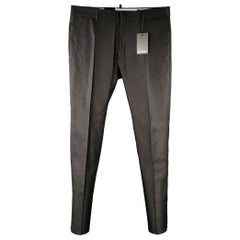 DSQUARED2 Size 36 Admiral Black Wool Silk Flat Front Dress Pants