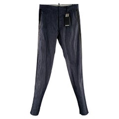 DSQUARED2 Taille 30, bordure contrastée noire indigo, robe plate sur le devant