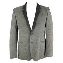 CALVIN KLEIN COLLECTION Size 42 Grey Charcoal Wool Notch Lapel Sport Coat