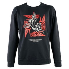 GIVENCHY Size XXL Black Angel Graphic Cotton Crew Neck Sweatshirt