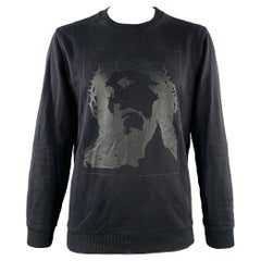 GIVENCHY Size L Black Jesus Graphic Cotton Cuban Fit Crew Neck Sweatshirt