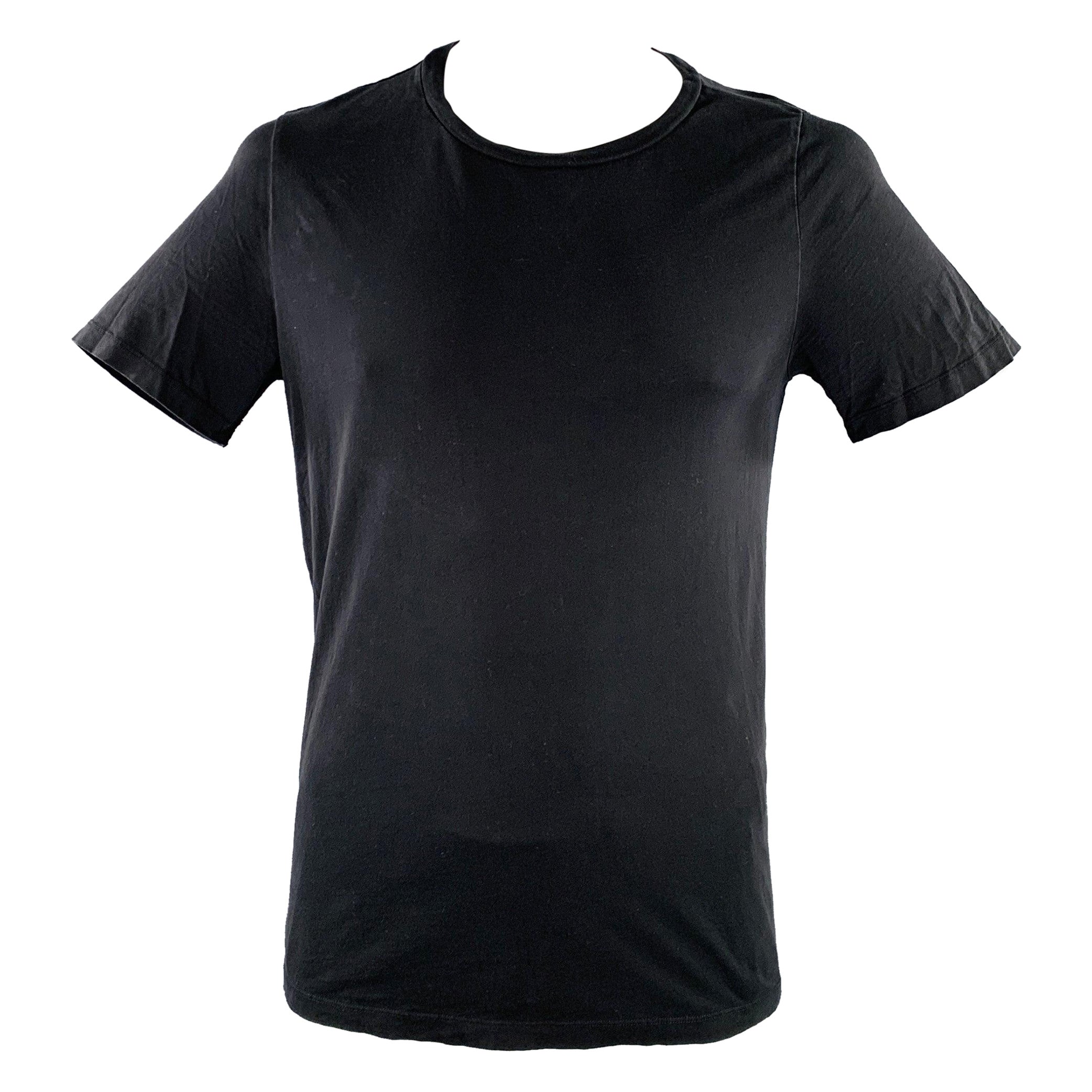 MAISON MARTIN MARGIELA Size 42 Black Cotton Crew Neck T-shirt For Sale